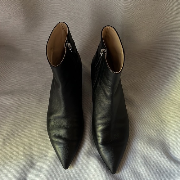 Everlane Black Kitten Heel Pointed Toe Italian Leather Boots - Picture 5 of 5
